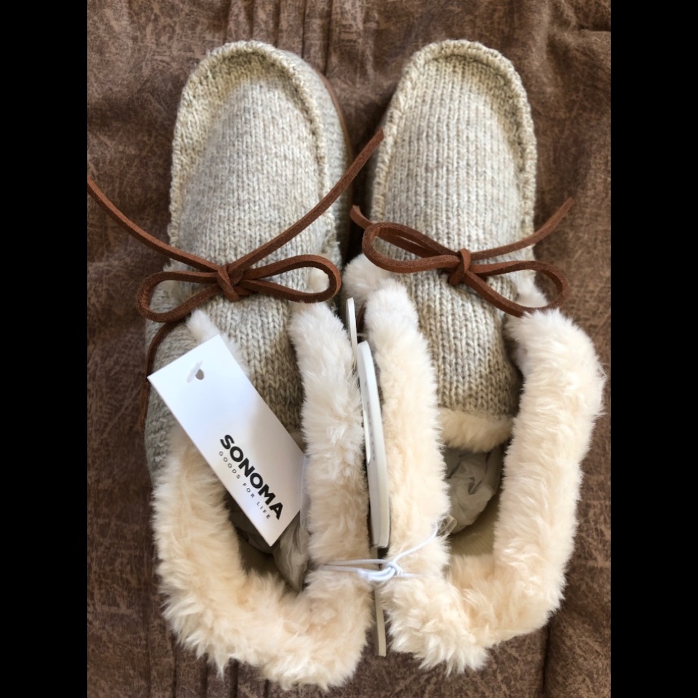 Sonoma Brown Fur Slippers